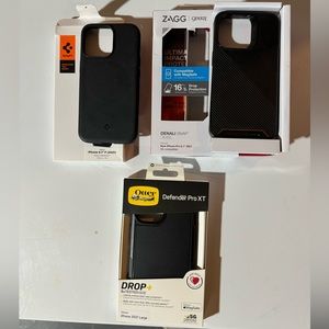 2-used,1-new iPhone 13 Pro cases, 1-privacy screen protector, 1-camera protector
